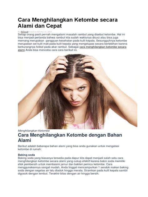 7 Cara Alami Menghilangkan Kulit Kepala Gatal dalam 3 Hari, Coba Sekarang!